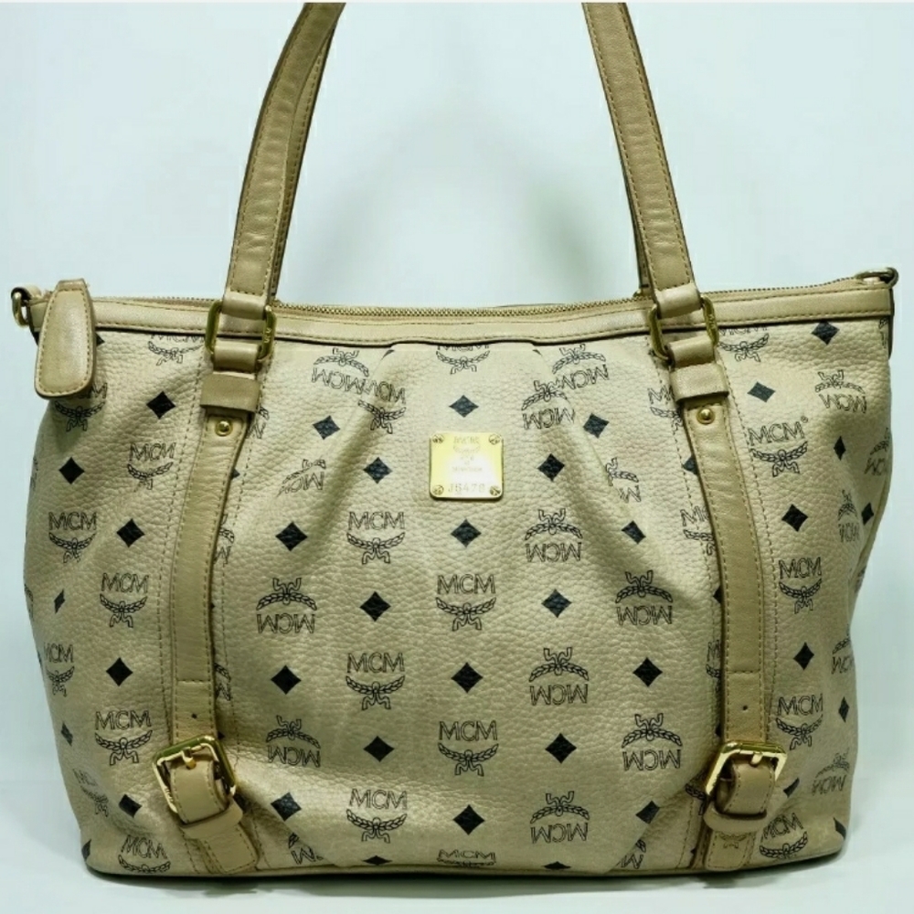 Price Drop 100% Authentic MCM, Beige Visetos Tote + Dust Bag (not original DB)